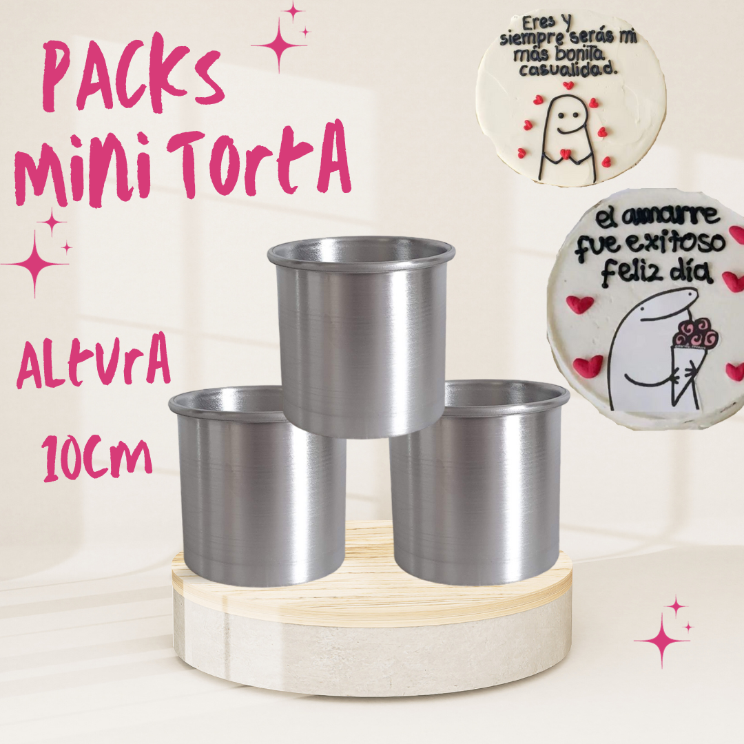 PACK 5 Mini Torta Moldes Reposteria y Pasteleria – Alumin Repostería
